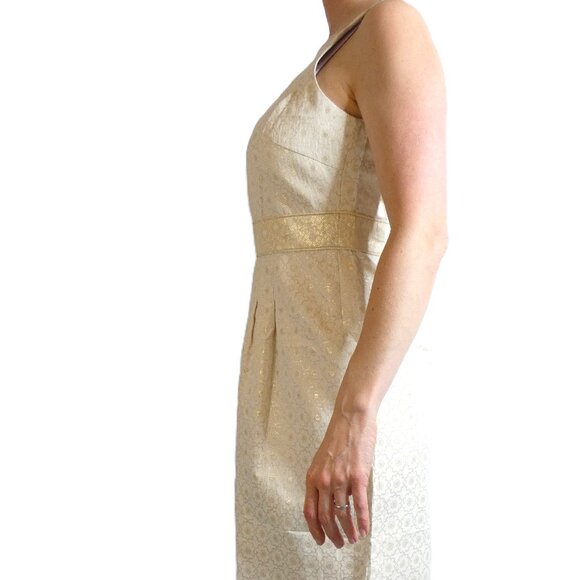 Boden Womens 6L Dress White & Gold Couture Daisies Gorgeous Strapless Pleat NWT - Picture 5 of 16